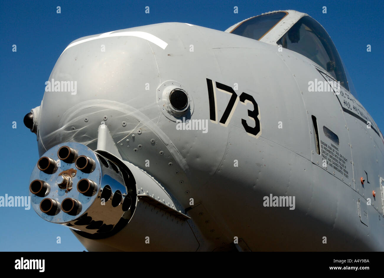 Nose of United States Marines A 10 Warthog Attack Aircraft including