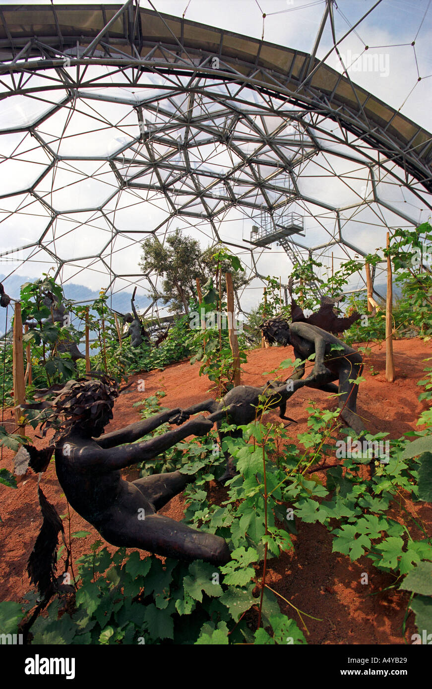 Greek statues in the Mediterranean biome at The Eden Project in