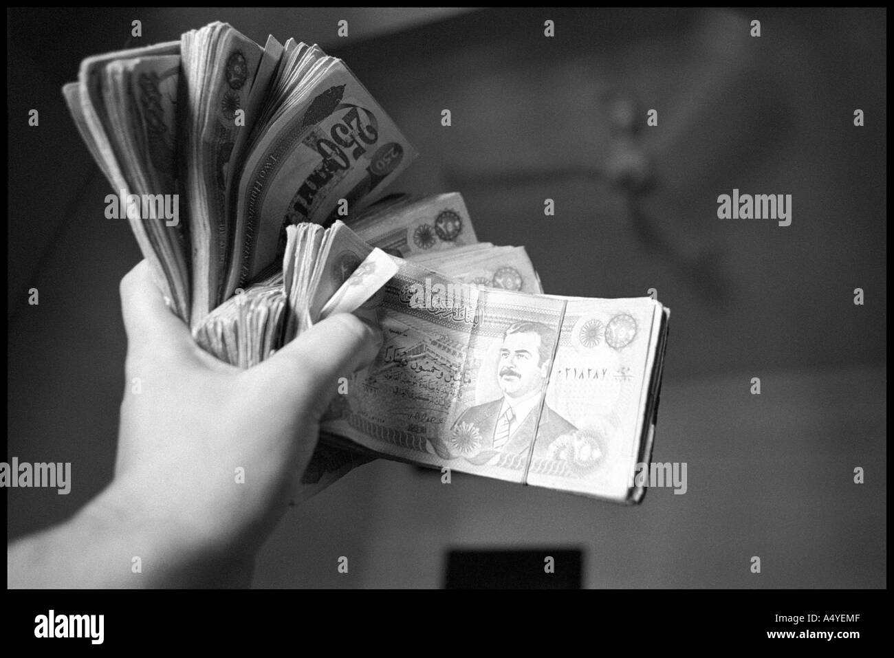 Iraqi money (inflation) Stock Photo