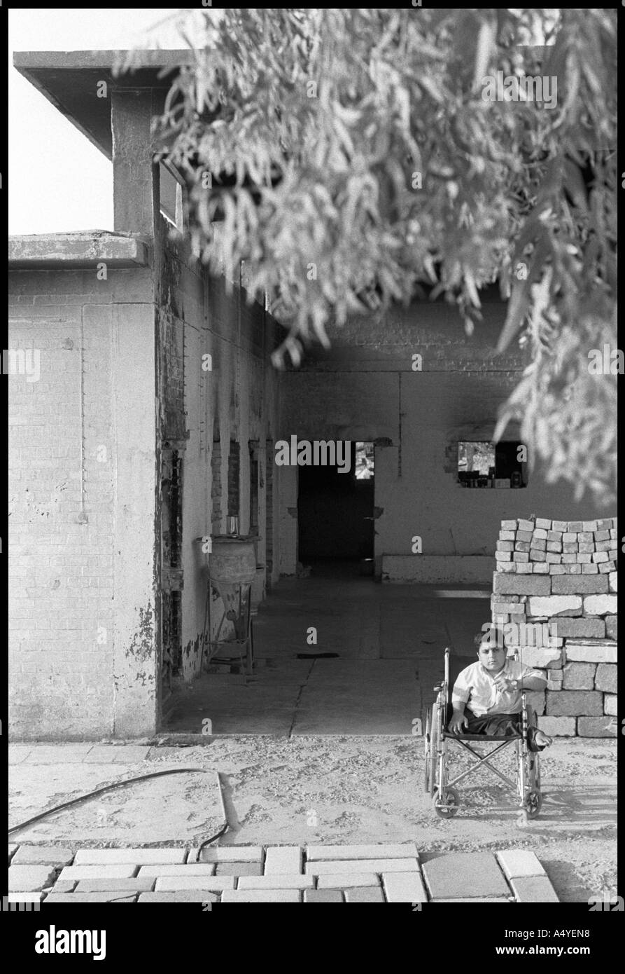 Handicaped boy in Kirkuk Stock Photo
