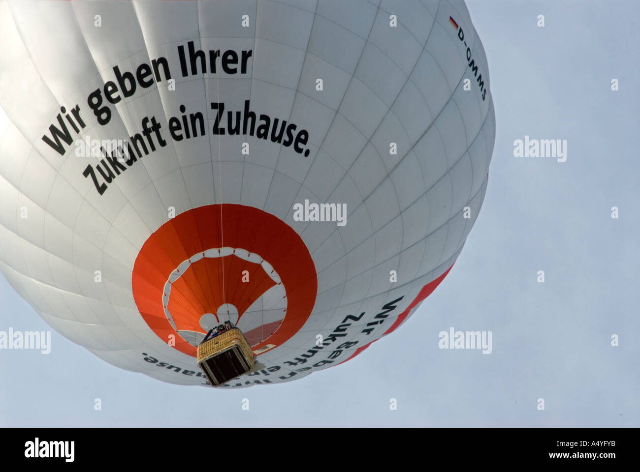 Floating Red And White Hot Air Balloon Montgolfiade Bad Wiessee