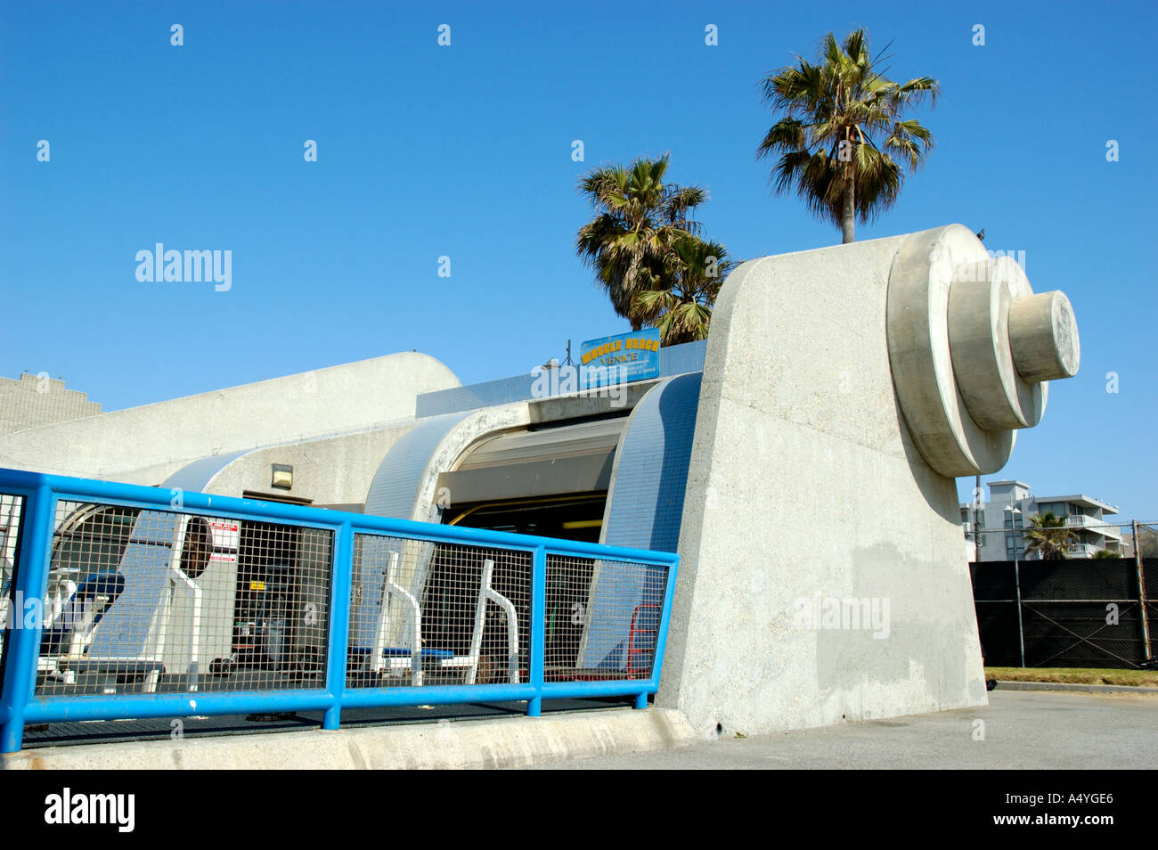Outdoor gym at Famous Muscle Beach in Venice Beach California USA Stock