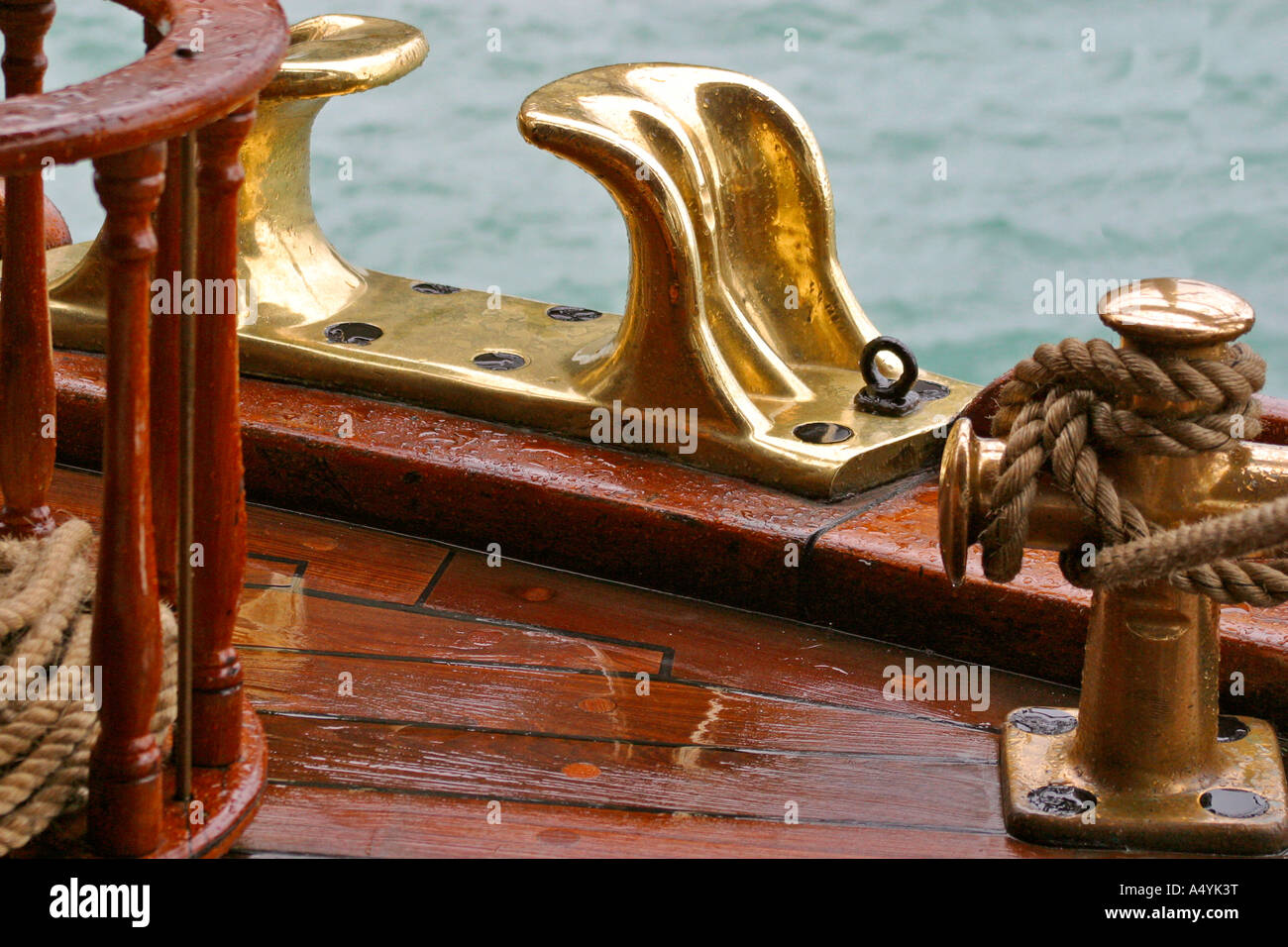 brass fittings on old ship Stock Photo Alamy