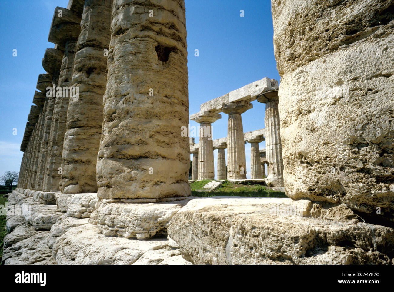 Italy Campania Paestum Basilica of Paestum aka the Temple of Hera Stock Photo