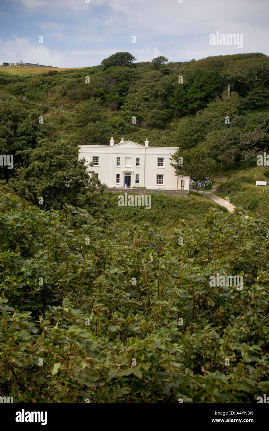 View on Lundy Island Millcombe House built in 1835 Stock Photo