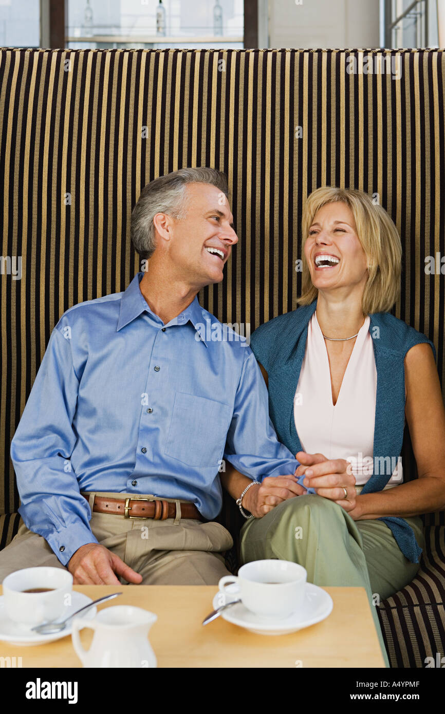 Happy couple having coffee Stock Photo