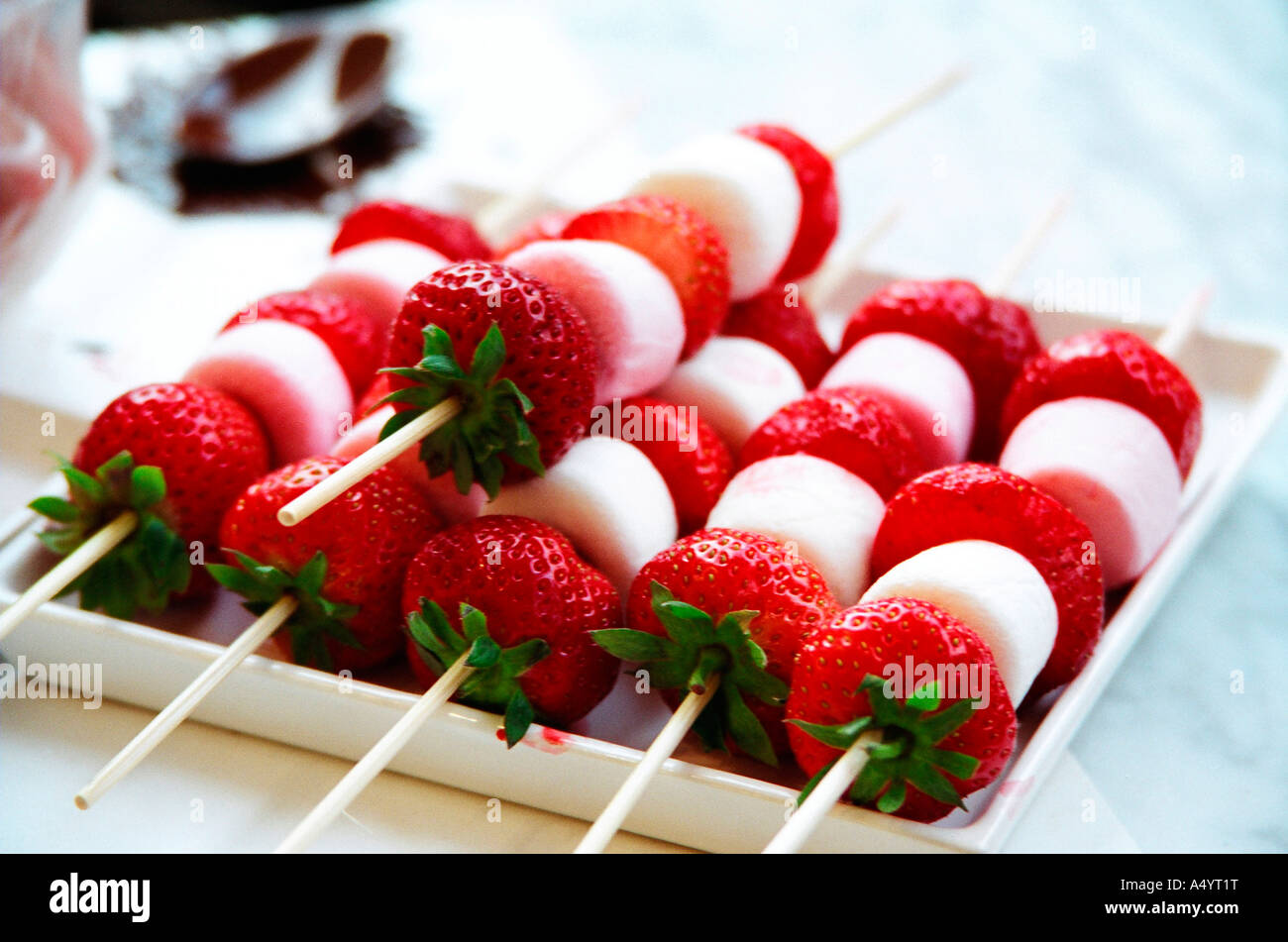 Strawberry marshmallow skewer hires stock photography and images Alamy