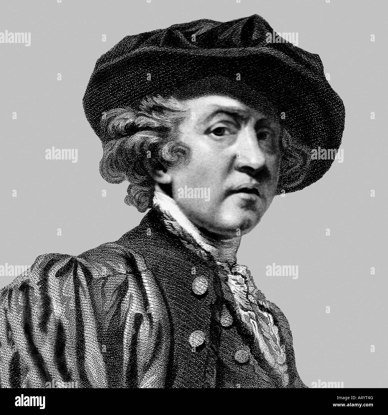 Sir Joshua Reynolds 1723 1792 English Portrait Painter Engraving Stock ...