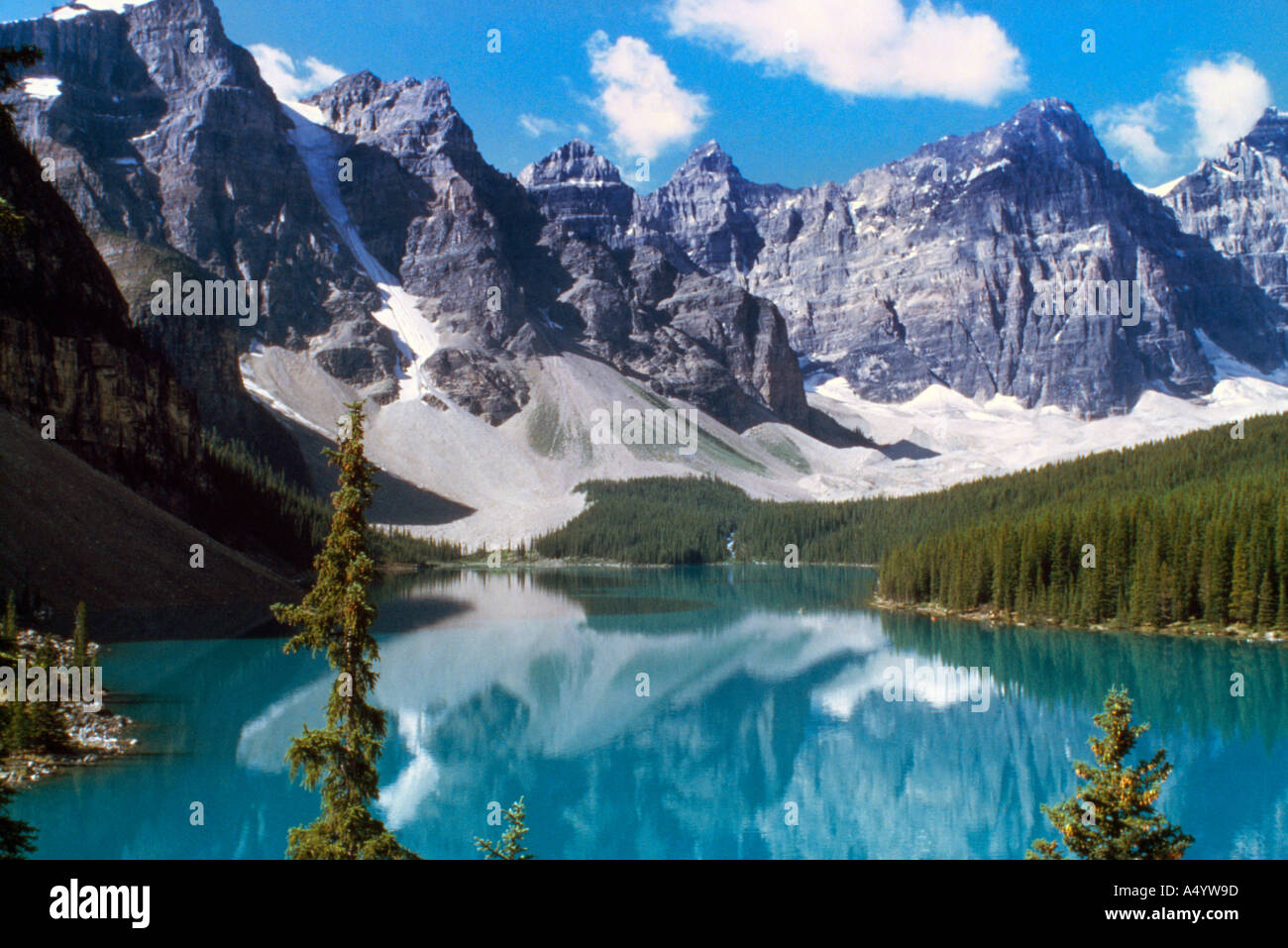 Rockies British Columbia Canada Moraine Lake Stock Photo