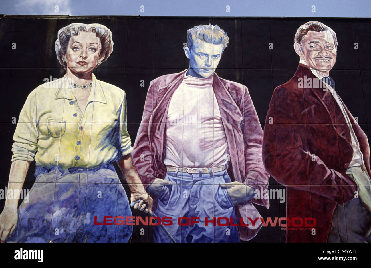 Legends of Hollywood Film Star Mural Hollywood Los Angeles Stock Photo