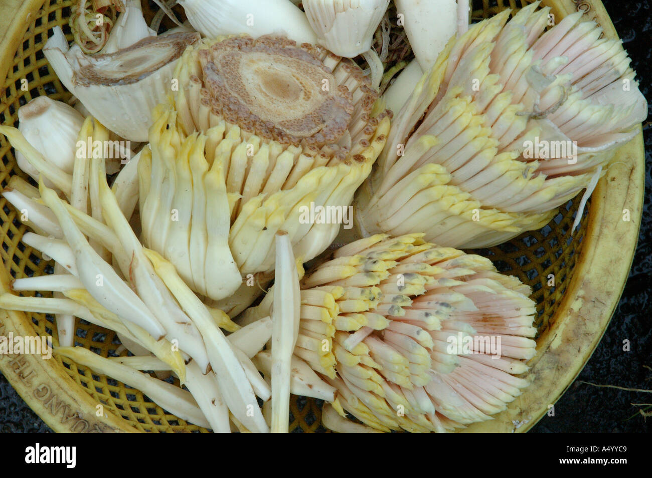 Banana flower Hue Market Dong Ba Market Vietnam South East Asia Stock Photo Alamy