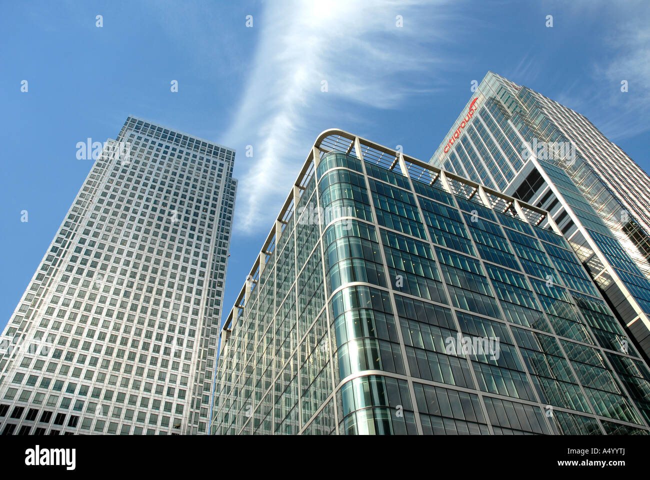 One Canada Square and the Citigroup building at Canary Wharf in ...