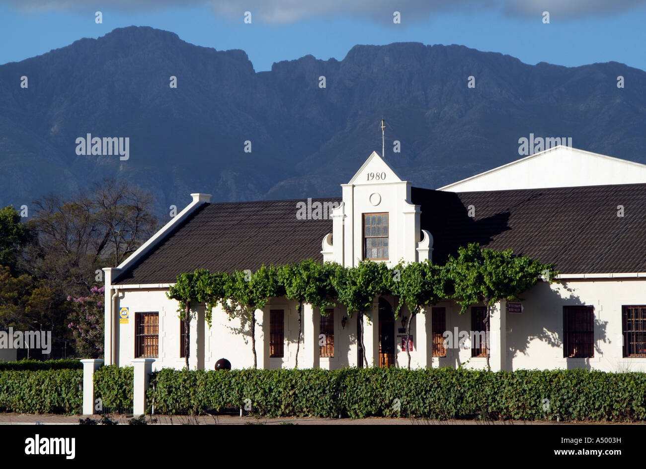 Robertson winery building. Western cape South Africa RSA. Cape style architecture Stock Photo