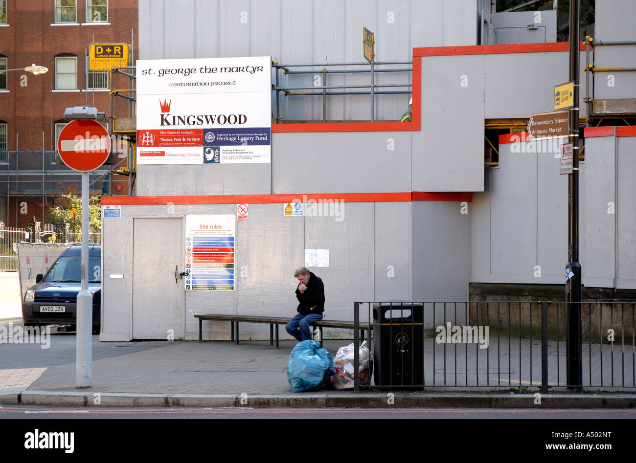 St the Martyr church restoration work in progress in Borough High Street Southwark London