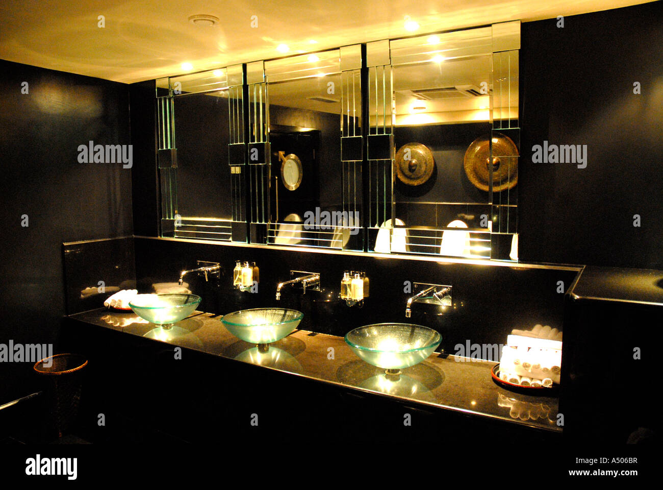 Gentlemens cloakroom décor at the Mayfair Hotel in London Stock Photo