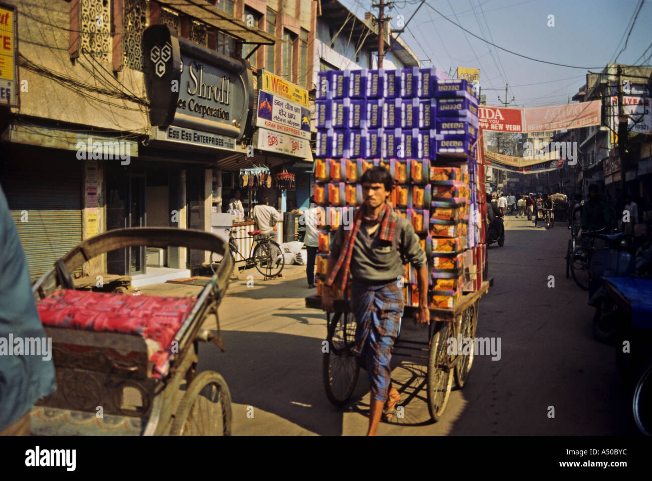 Cart puller at Agra in Uttar Pradesh India Stock Photo