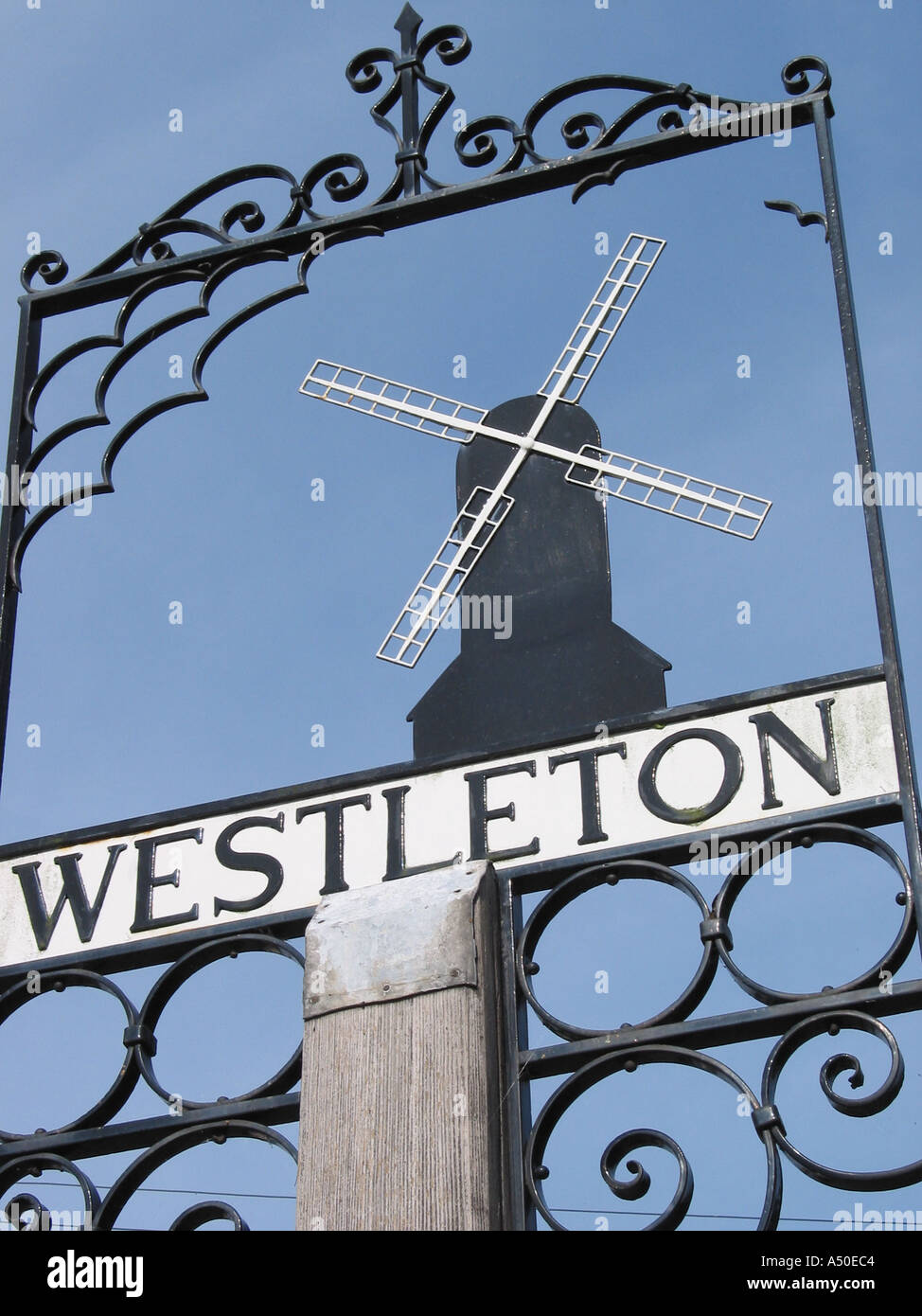 Westleton English village sign, Suffolk, England, United Kingdom Stock Photo