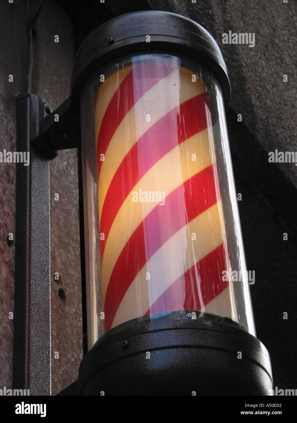 Barber's Pole, Barbershop Sign Stock Photo