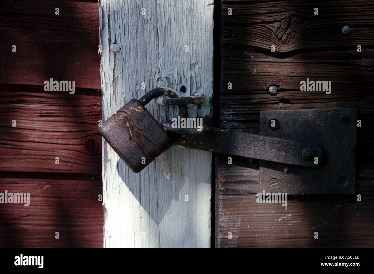 lock on old door Stock Photo