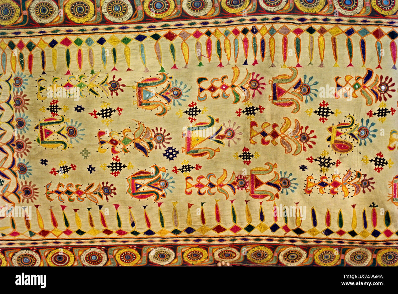 Traditional embroidery of Gujarat India Stock Photo Alamy