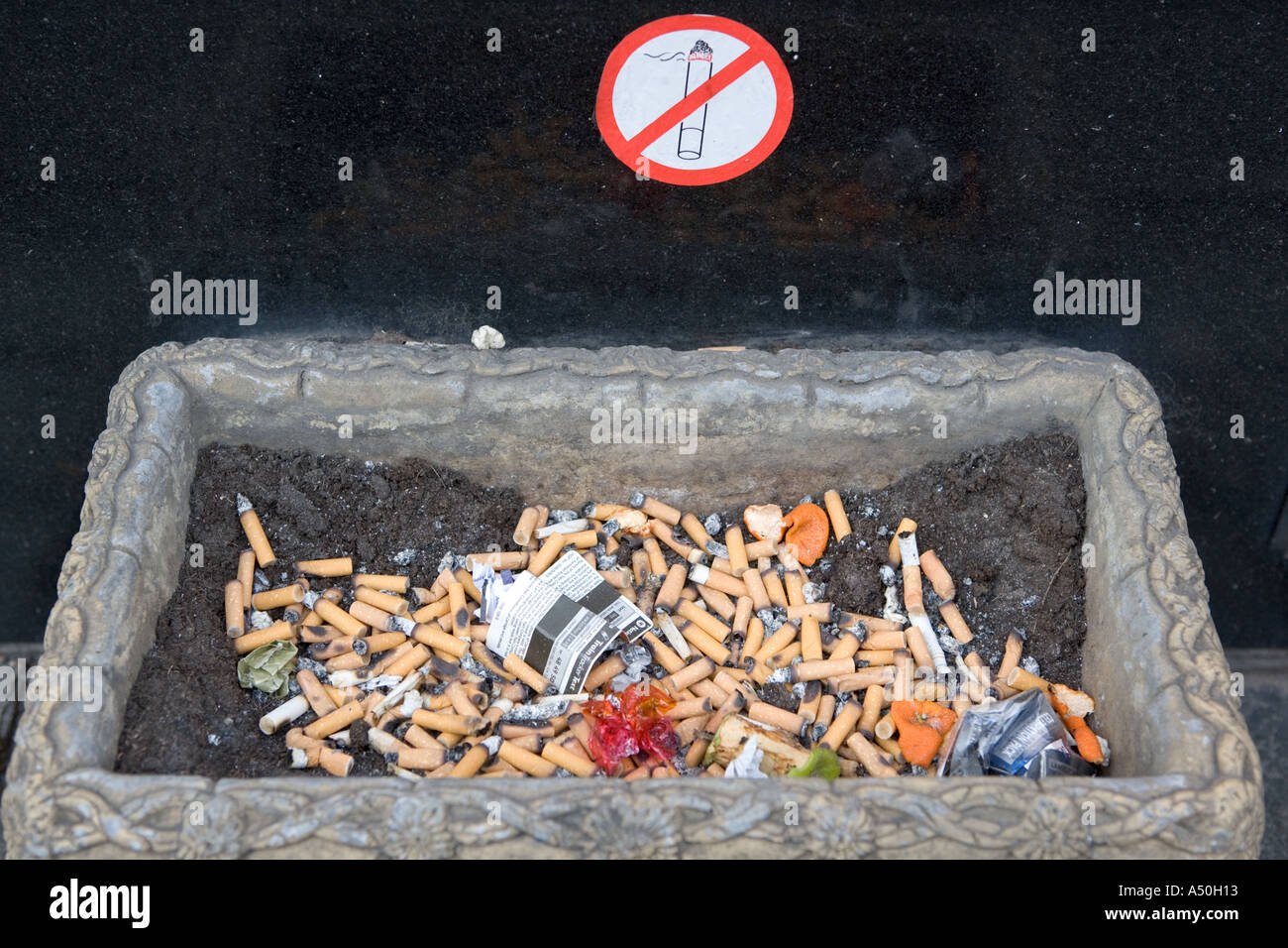 Cigarette disposal container ashtray on the street in Liverpool England