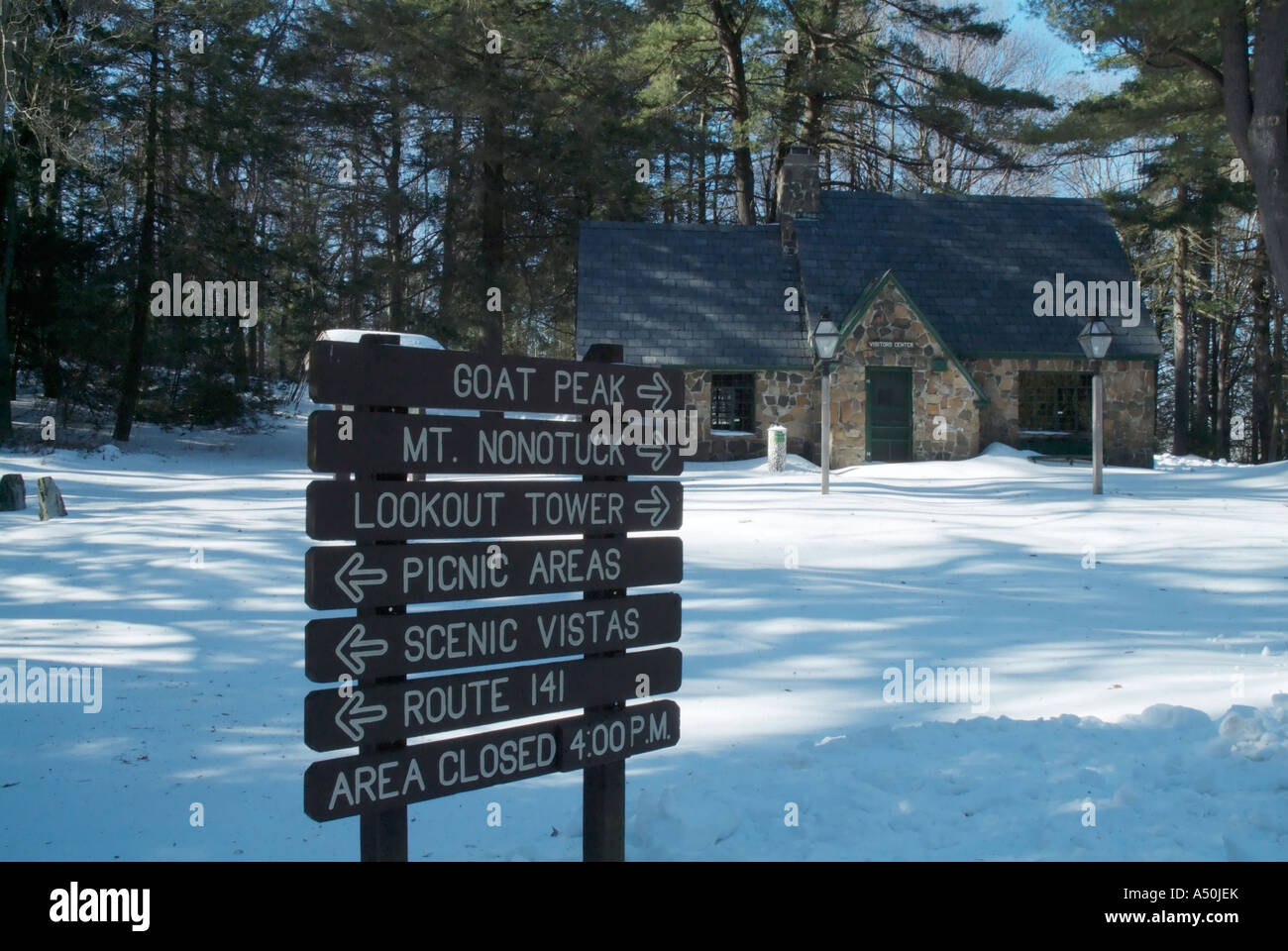 Mount Tom State Reservation, Holyoke Massachusetts USA, winter Stock