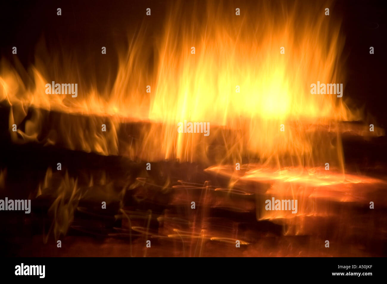 Fire in a fireplace. Stock Photo