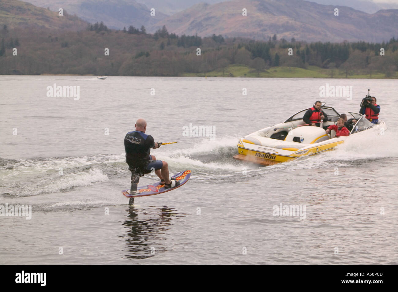 water skier on Lake windermere on the last day before the ban on water