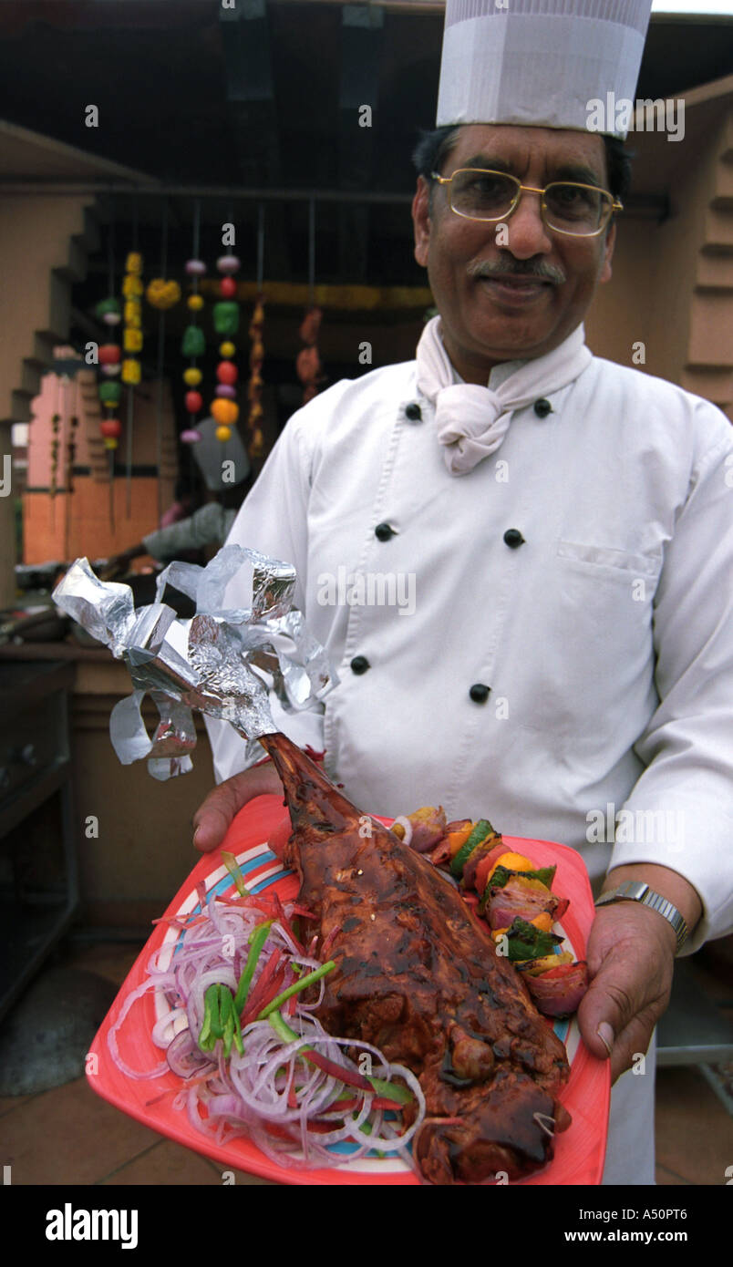 Chef at Bistro Restaurant New Delhi Stock Photo