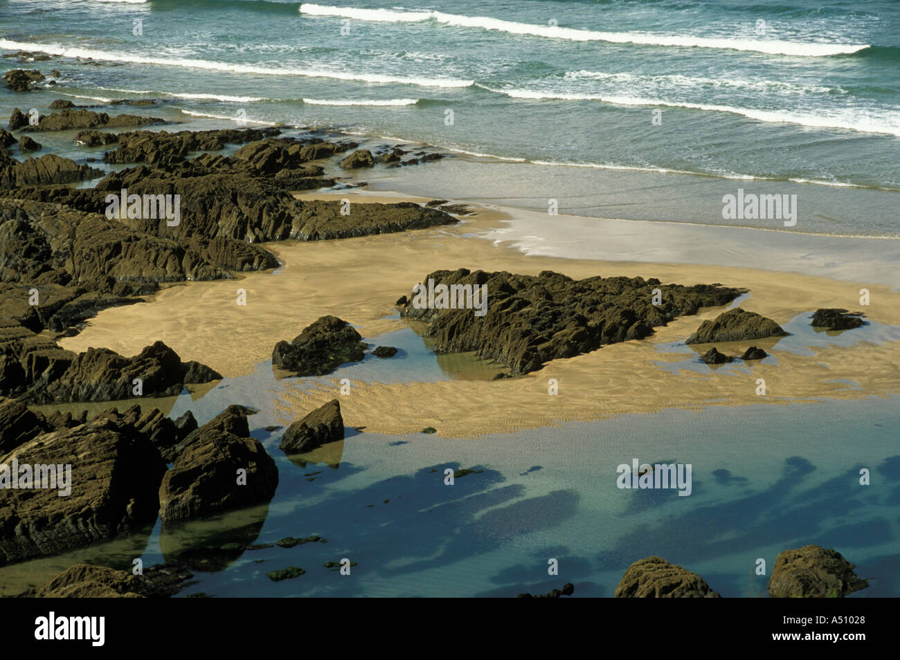 COMBESGATE BEACH BARRICANE BEACH DEVON ENGLAND Stock Photo