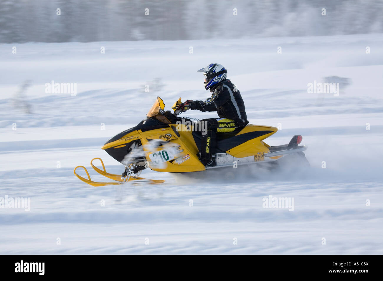 snowmobile racing, Finland Stock Photo