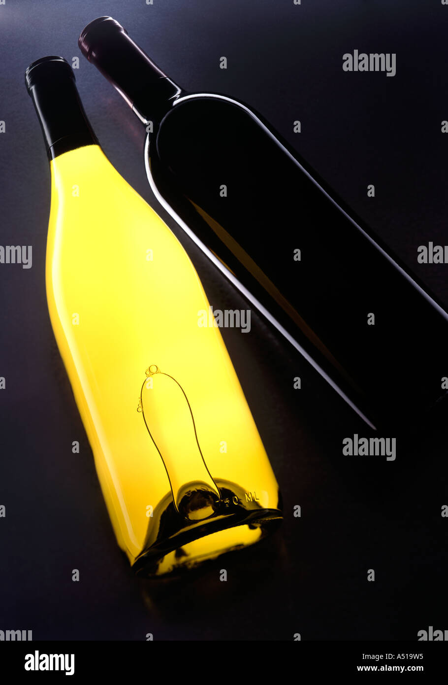 Red and White Wine Bottles vertical Stock Photo Alamy