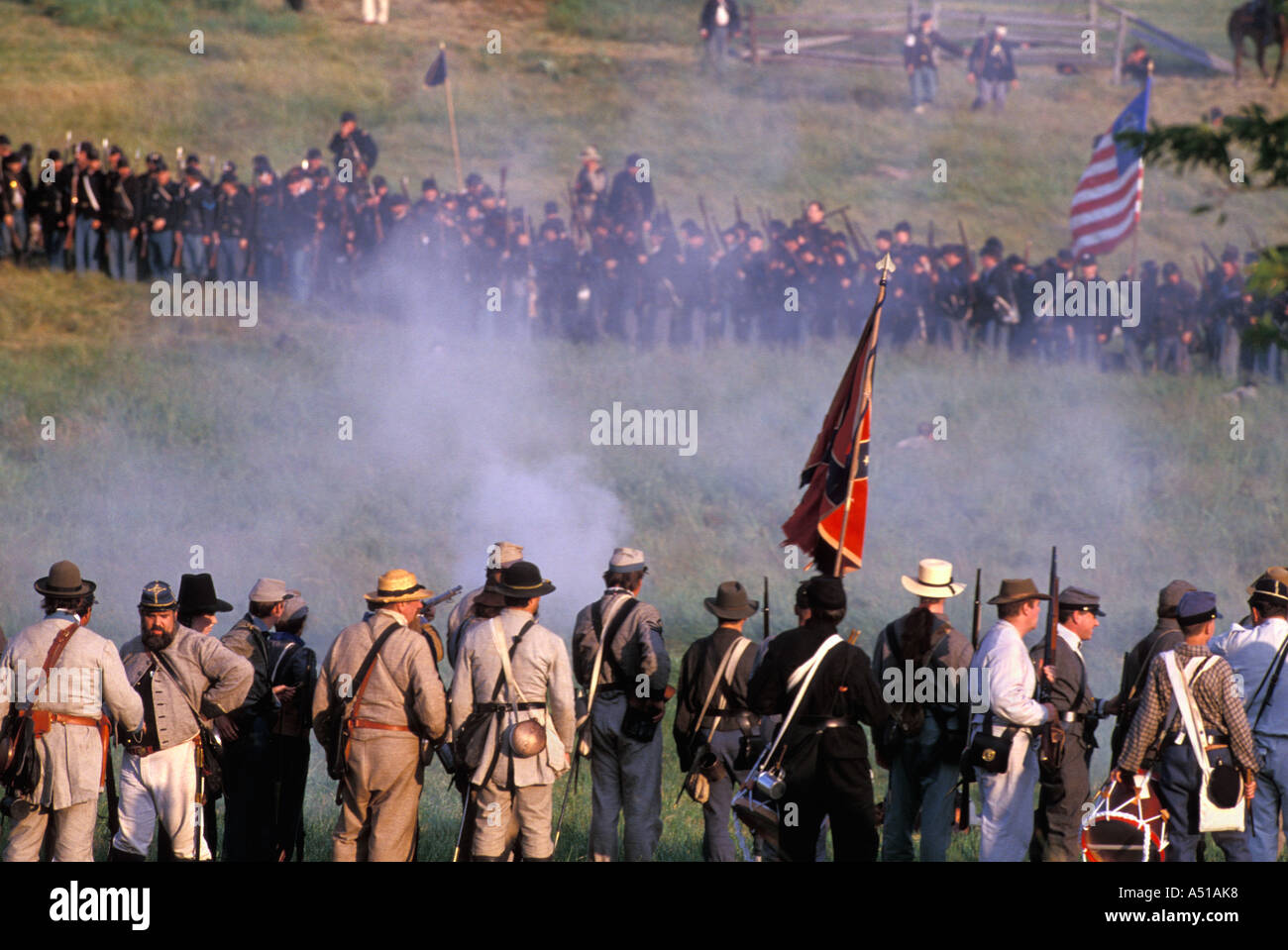 American Civil War Recreation Battle of Gettysburg July 4th Stock Photo