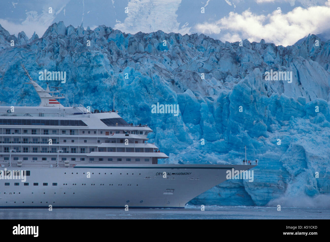 Crystal Harmony cruise ship in front of Hubbard Glacier Alaska Stock Photo  - Alamy