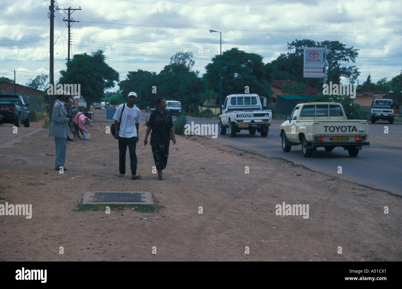 Main street Serowe Botswana Stock Photo Alamy