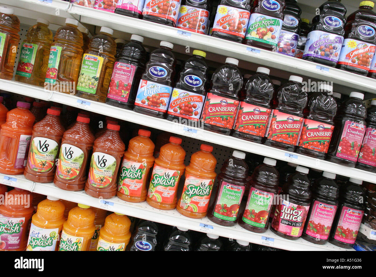 North Miami Beach Florida,Kmart BigBox,bottled juices,shelf shelves