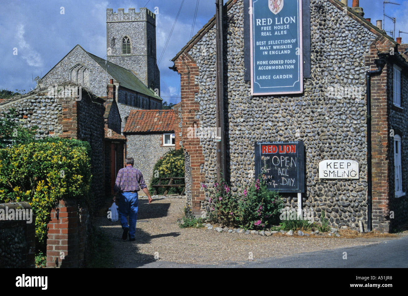 Church and Pub at Upper Sheringham Norfolk Stock Photo Alamy
