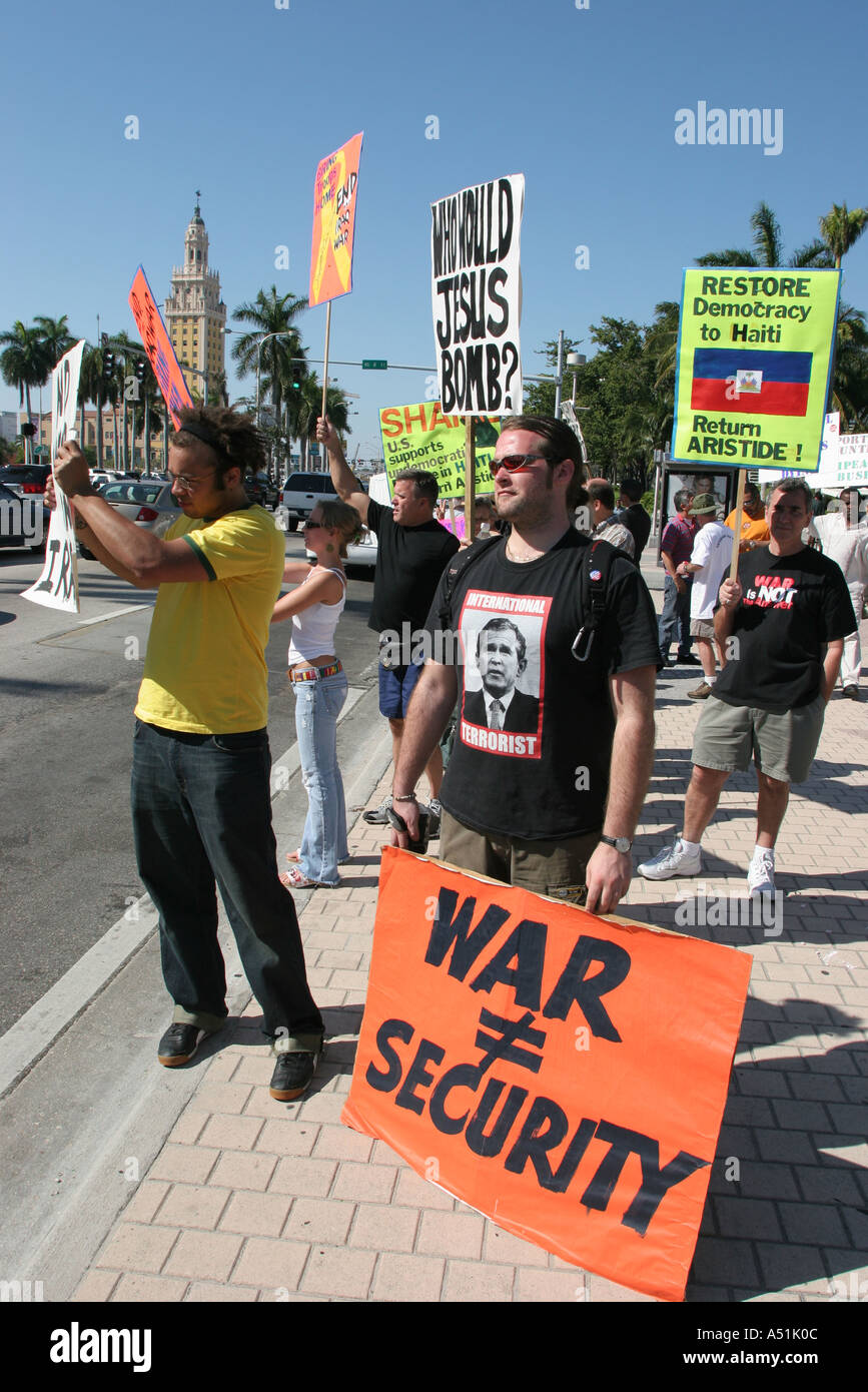 Miami Florida Bayfront Park Biscayne Boulevard Anti Iraq War