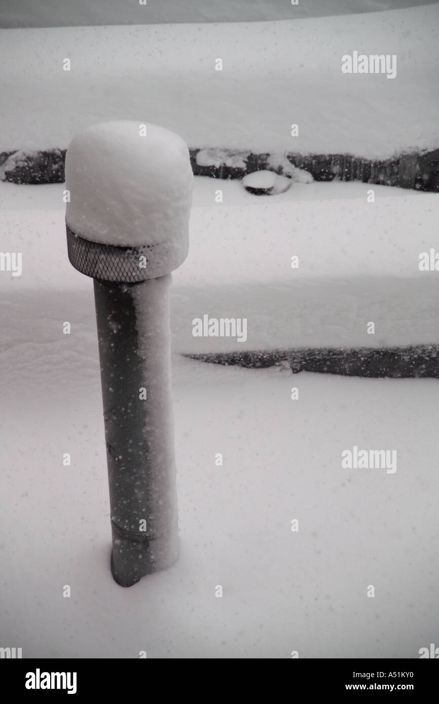 Snow covered chimney Stock Photo Alamy