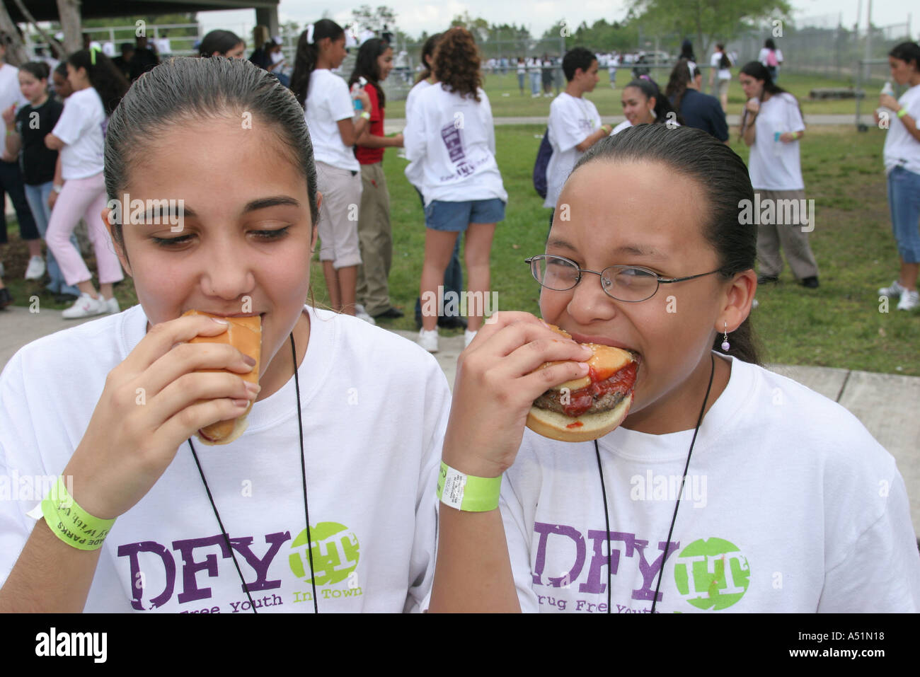 Miami Florida,MetroZoo,Metro Zoo,Drug Free Youth In Town DFYIT club,anti-addiction program nonprofit organization,teen teens teenage teenager teenager Stock Photo