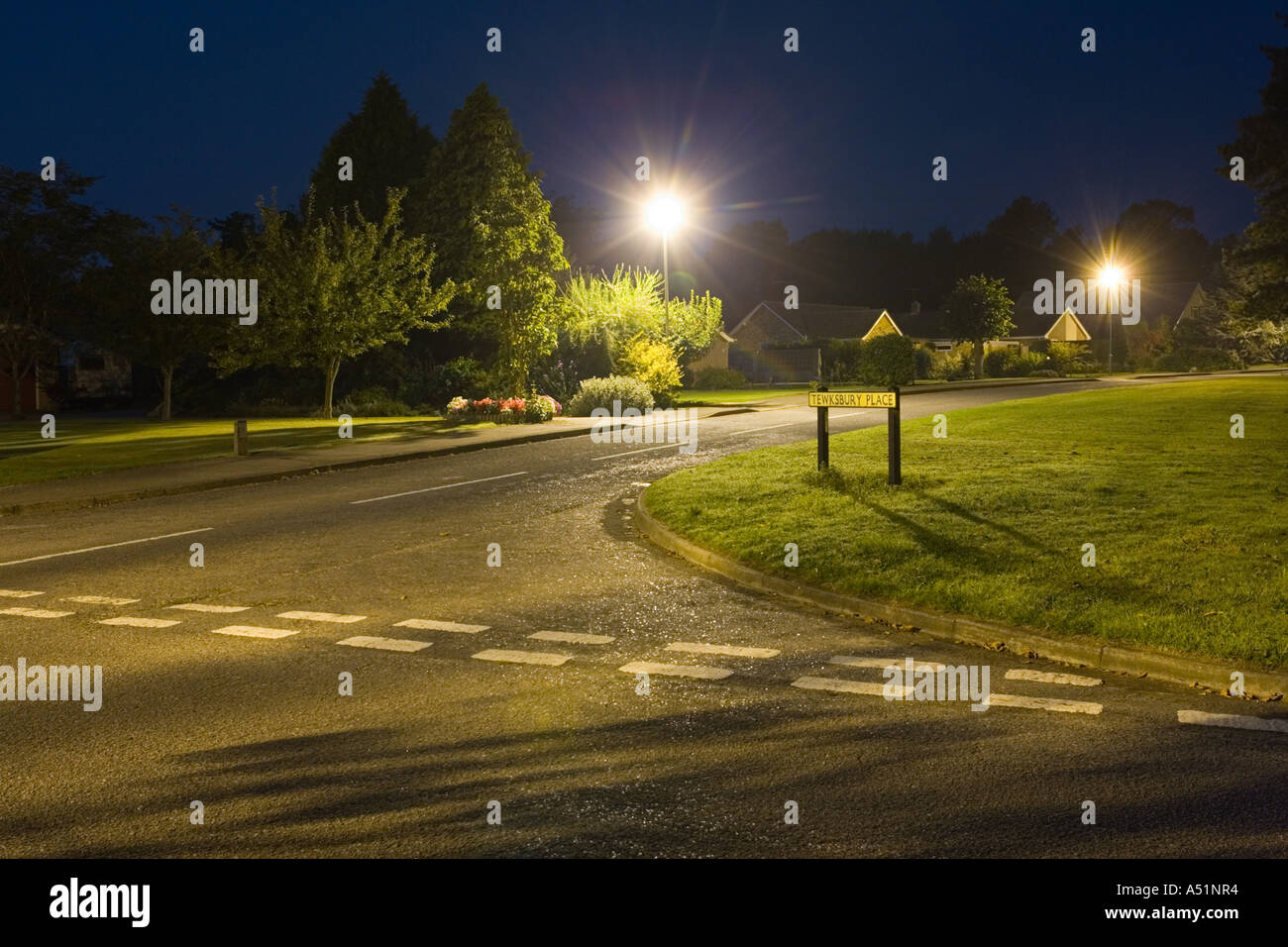 village of Great Barton, in Suffolk, UK at night Stock Photo Alamy
