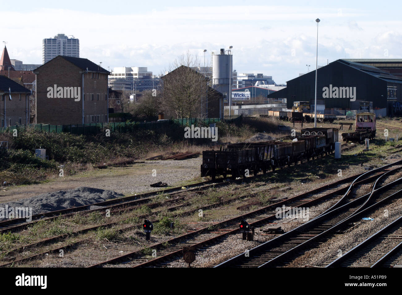 Railway lines and sidings in Swindon Wiltshire Stock Photo Alamy