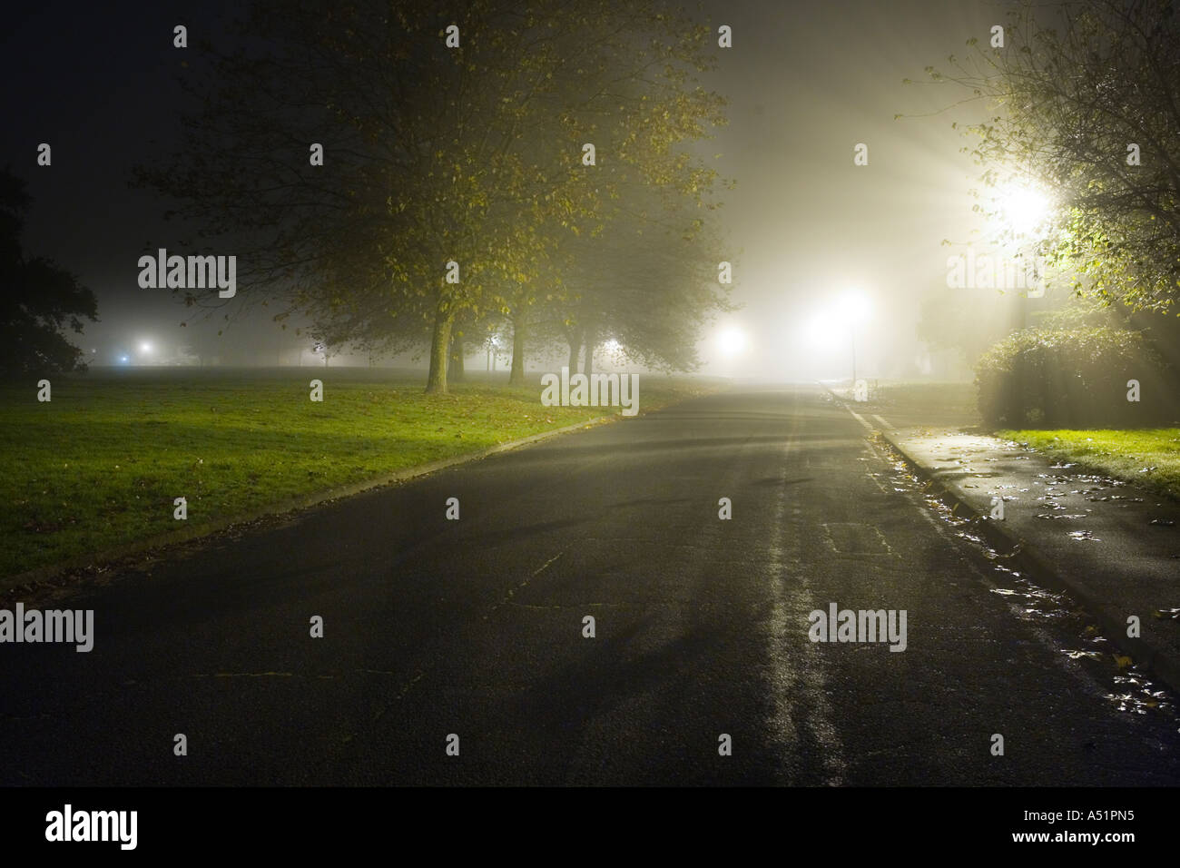 village in Suffolk, UK at night Stock Photo
