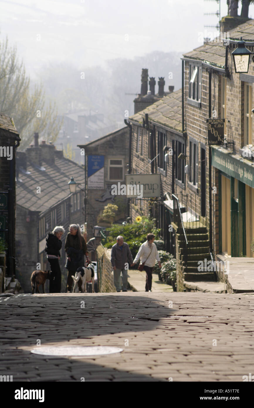 Main Street in Haworth Yorkshire UK Stock Photo Alamy