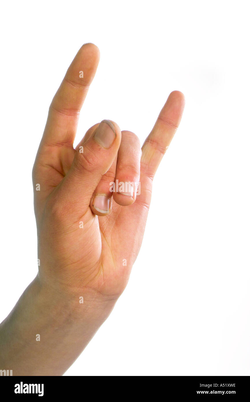 Hand Gesture devil horns Stock Photo Alamy