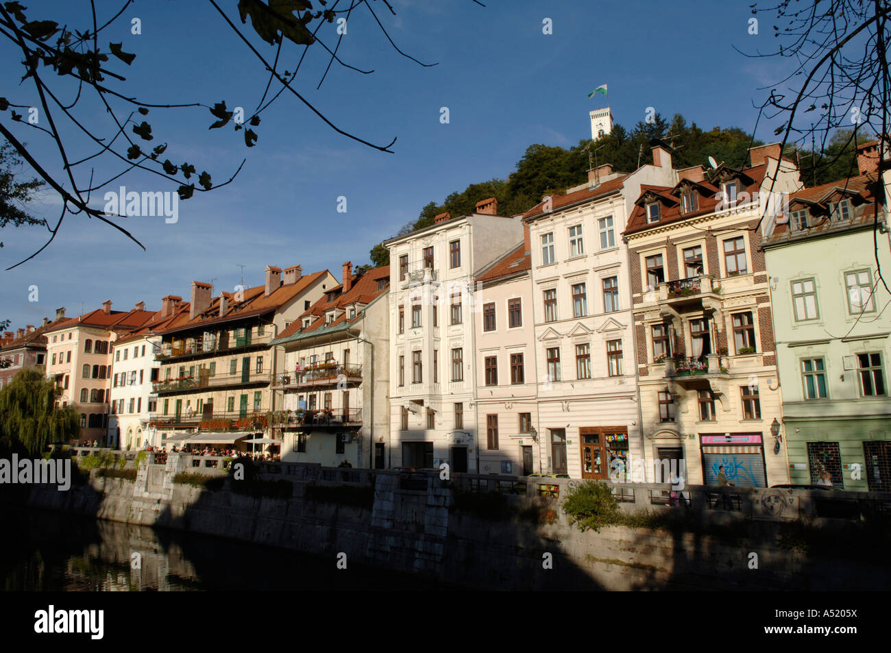 Ljubljana, riverbank of Ljubljanica Stock Photo Alamy