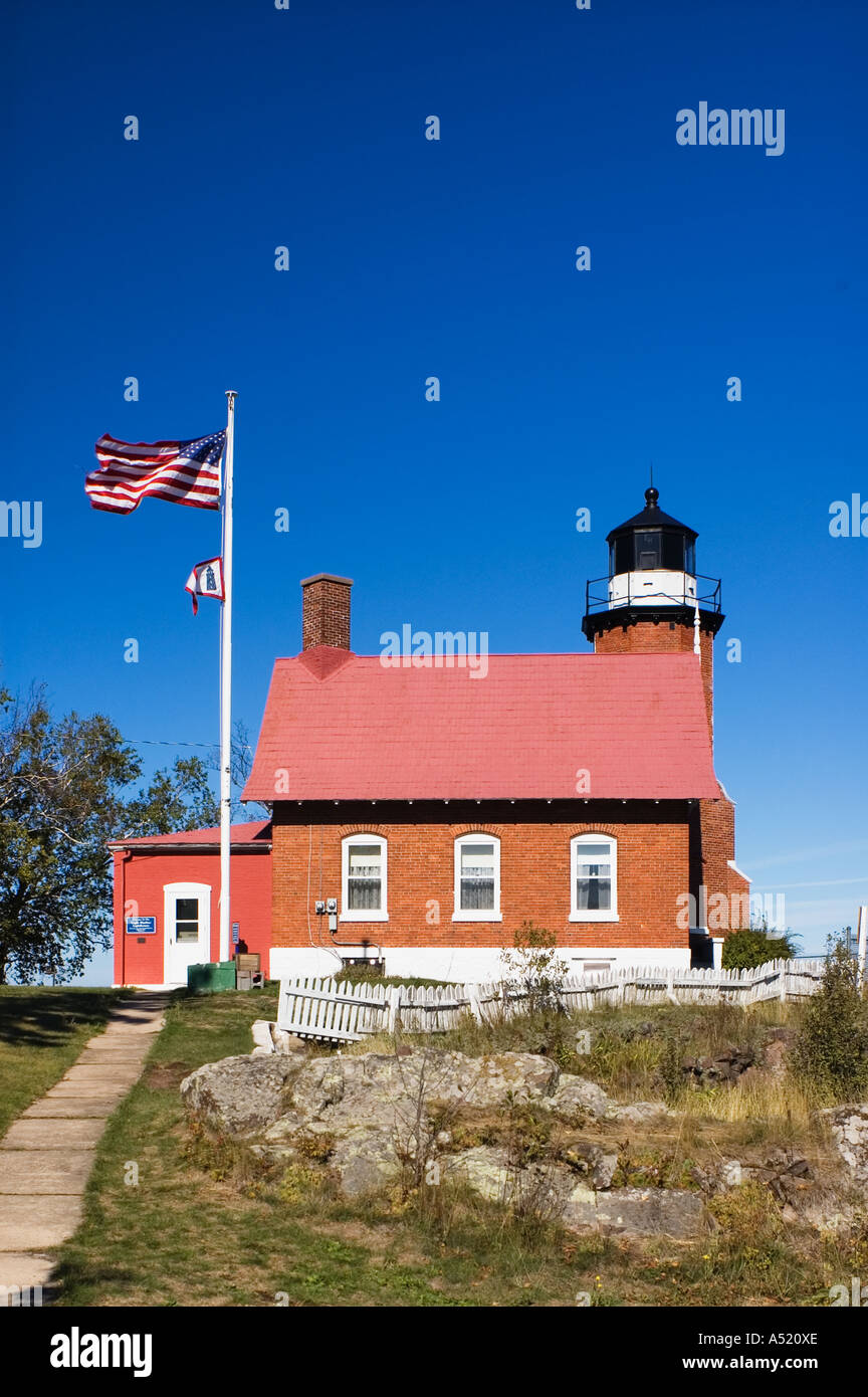 Eagle Harbor Lighthouse on Lake Superior Keweenaw Peninsula Eagle Harbor Michigan Stock Photo