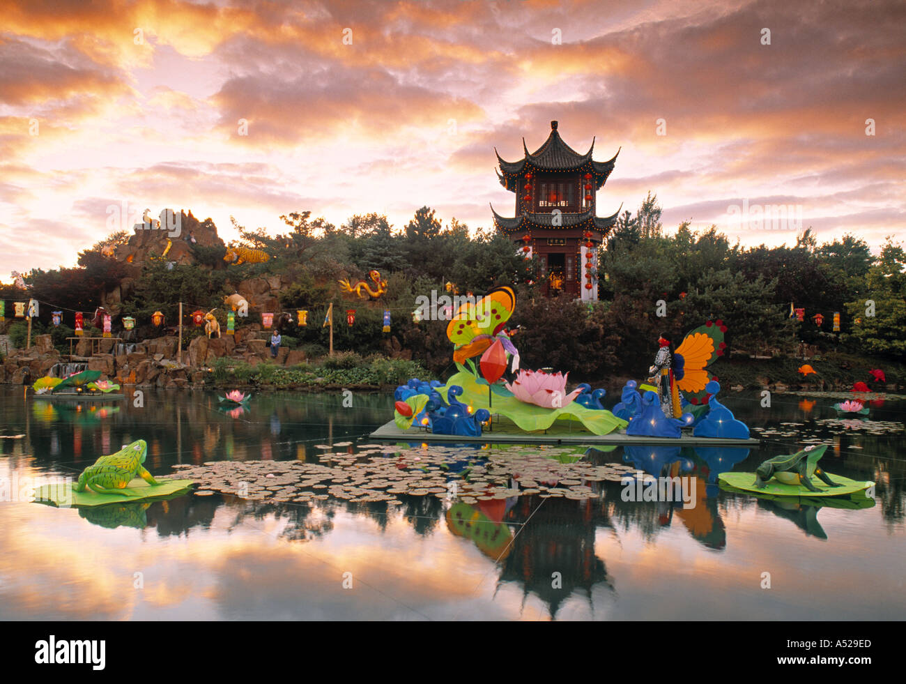 Chinese Garden, Jardin Botanique, Montreal, Quebec, Canada Stock Photo