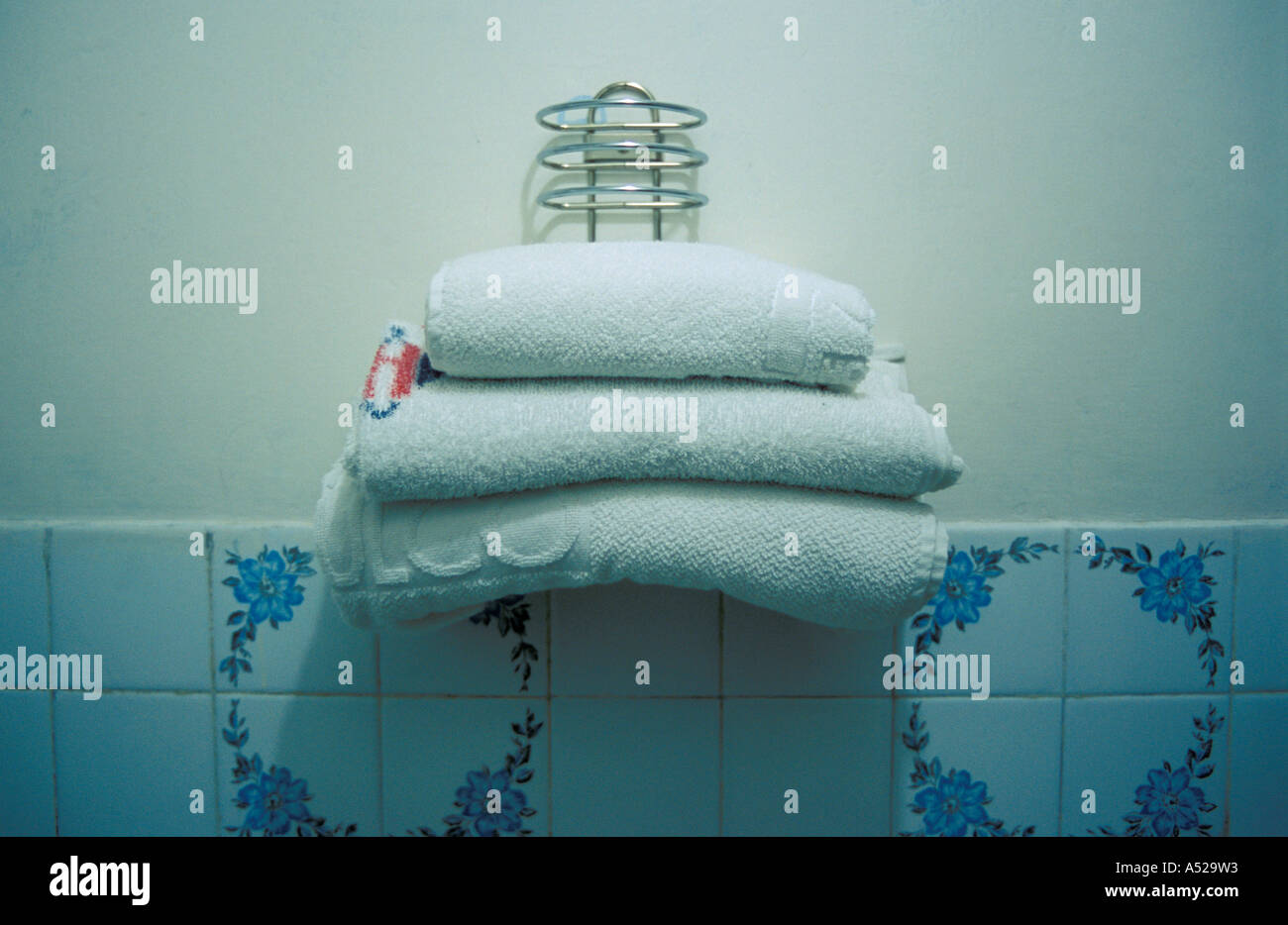 Folded towels Stock Photo