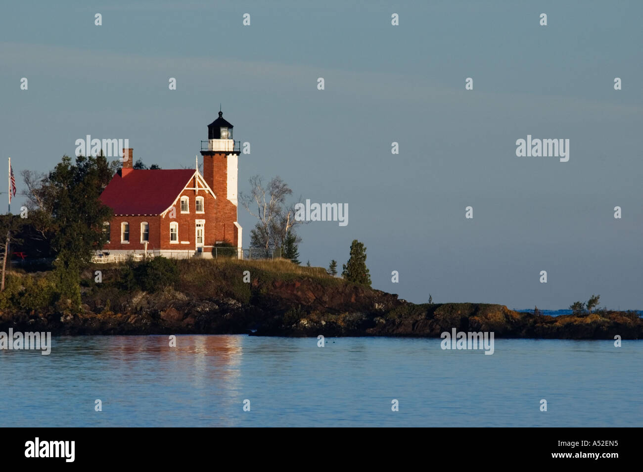 Morning Light Illuminating Eagle Harbor Lighthouse on Lake Superior